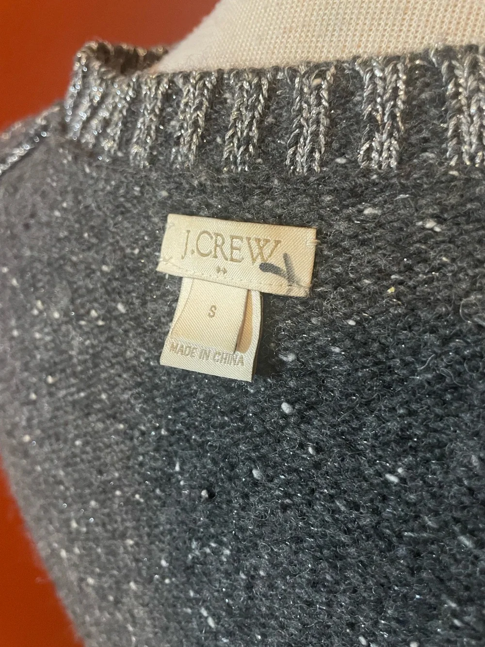 J Crew Women’s Metallic Lambswool Blend Lightweight Crewneck‎ Shimmer Sweater